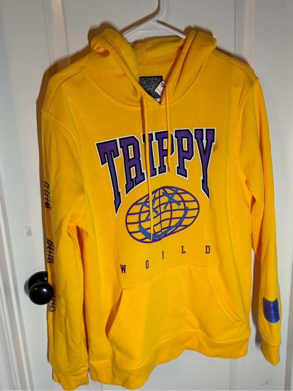 Trippy World Yellow Graphic Hoodie